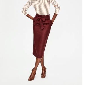 Boden Rosemoor Paperbag Skirt in Burgundy